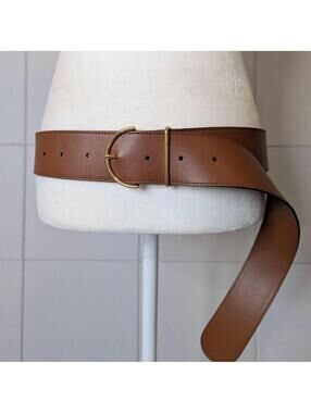 Cuyana wide leather exaggerated length belt